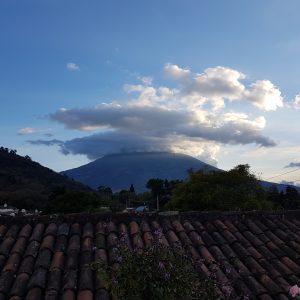 Volcan Agua from the rooftop of Hotel Candelaria, Antigua Guatemala