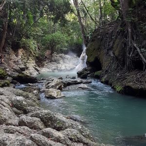 The hot waters of Finca el Paraiso, Rio Dulce