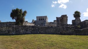The Castle; the most important building in Tulum. It was once brightly painted. 