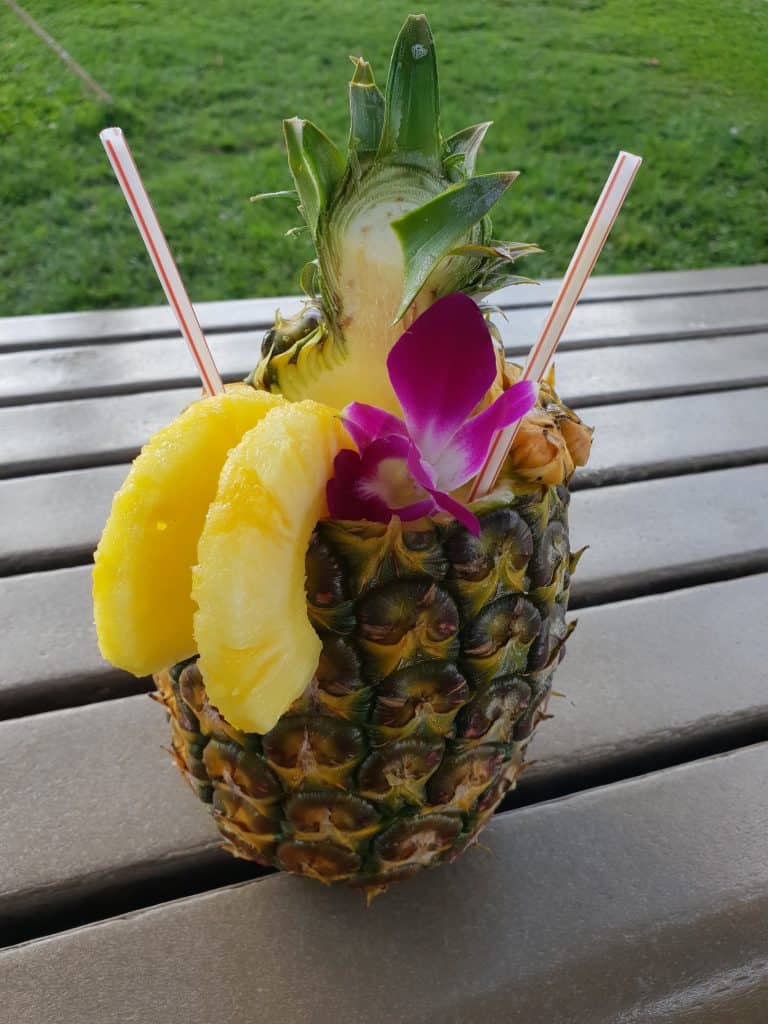 Pineapple juice served in a Pineapple