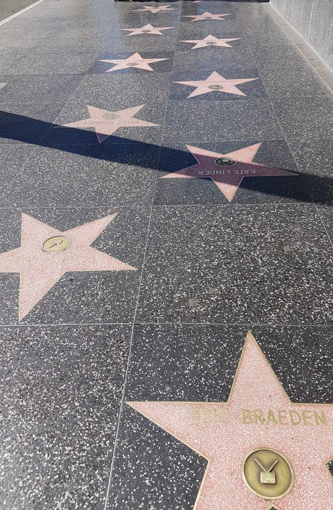 Stars on the Hollywood Walk of Fame on Hollywood Boulevard